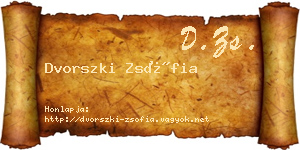 Dvorszki Zsófia névjegykártya