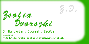 zsofia dvorszki business card